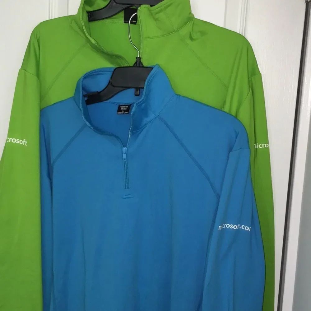 2-TWO Seattle Microsoft Corp T neck stretch LS Shirt-L seattle sounders colors